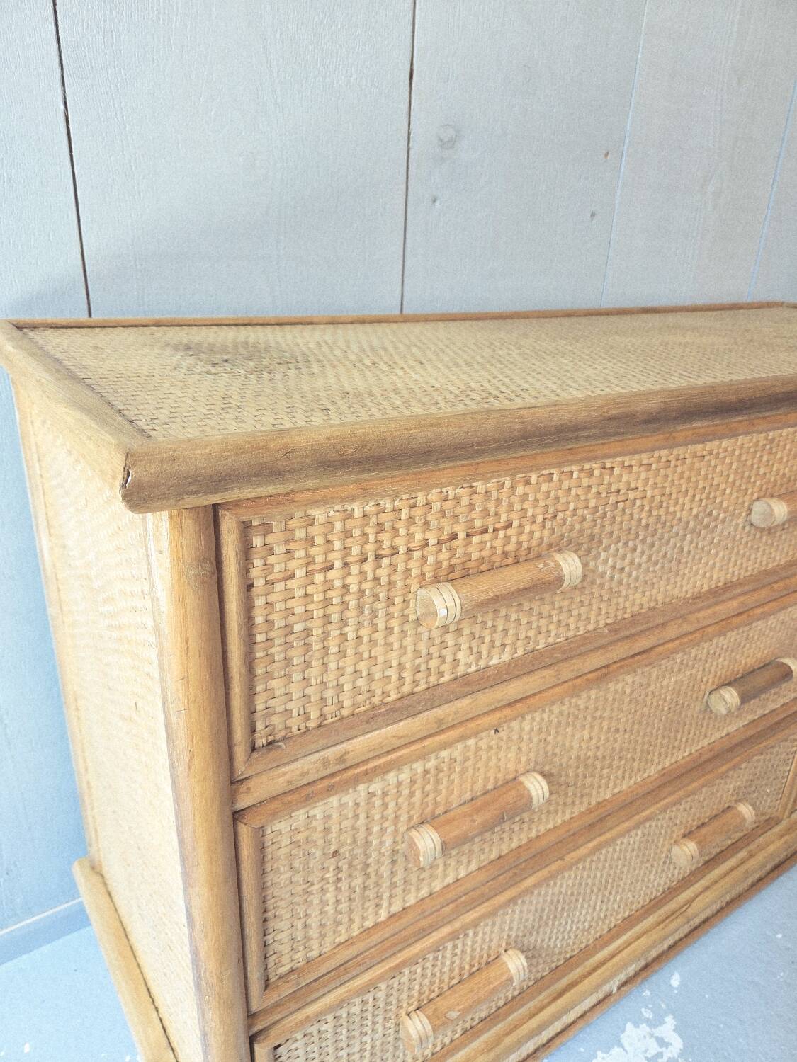 Rattan chest of drawers
