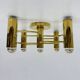 Vintage mid-century modern brass ceiling lamp Leola flushmount by Sciolari, Germany, 1970s
