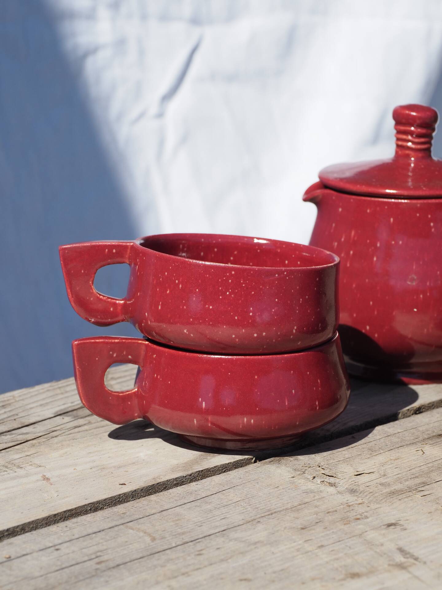 Art Deco Red Tea/Coffee Set