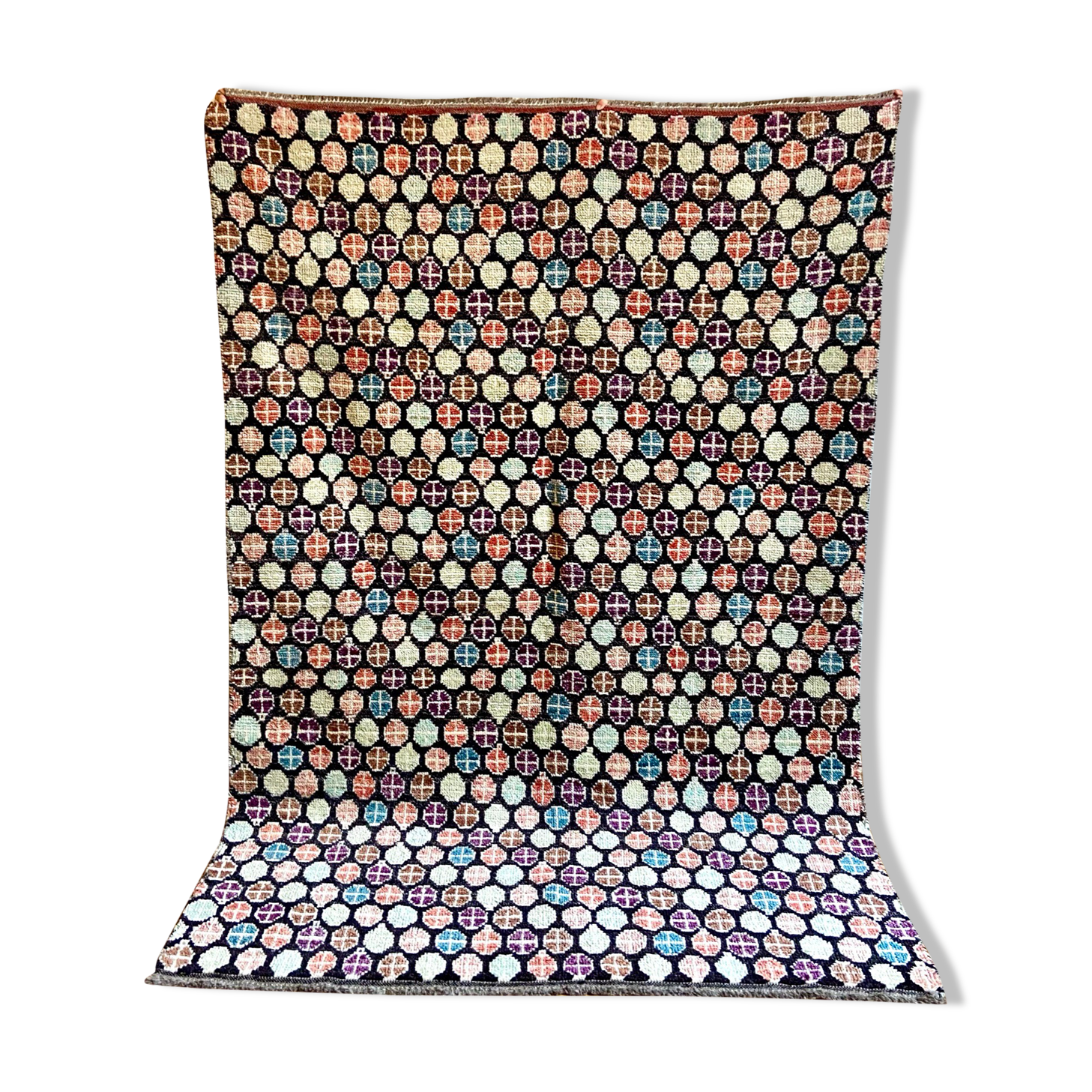 Black berber carpet 247 x 154 cm