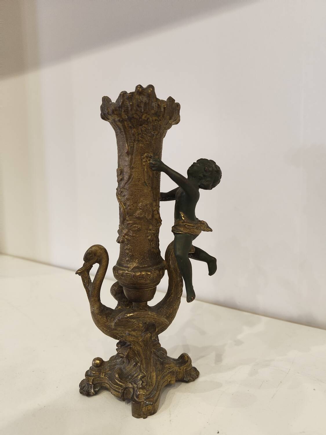 Golden bronze candlestick