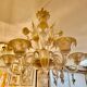 Chandelier murano Barovier gold inlay