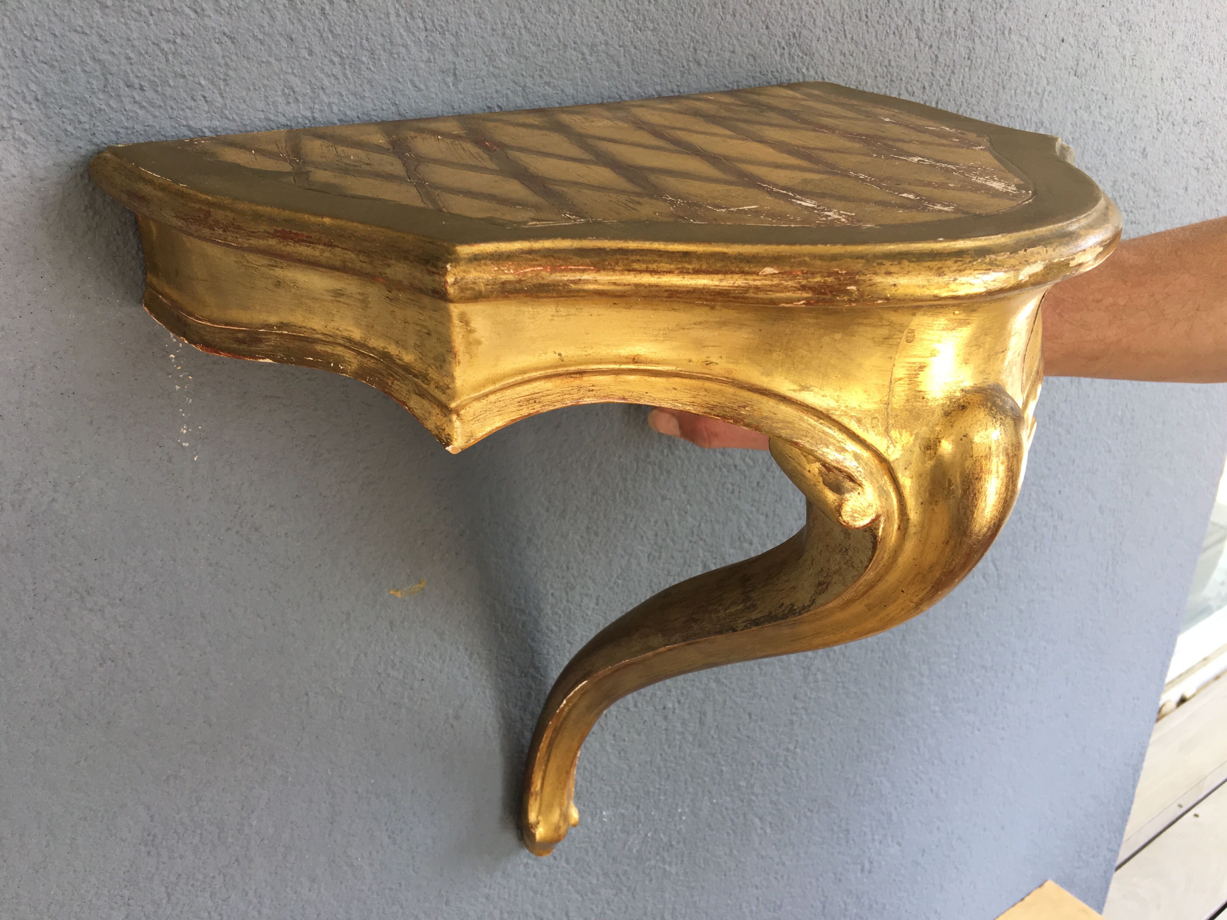 Wall console wood and stucco gilded fine XIX