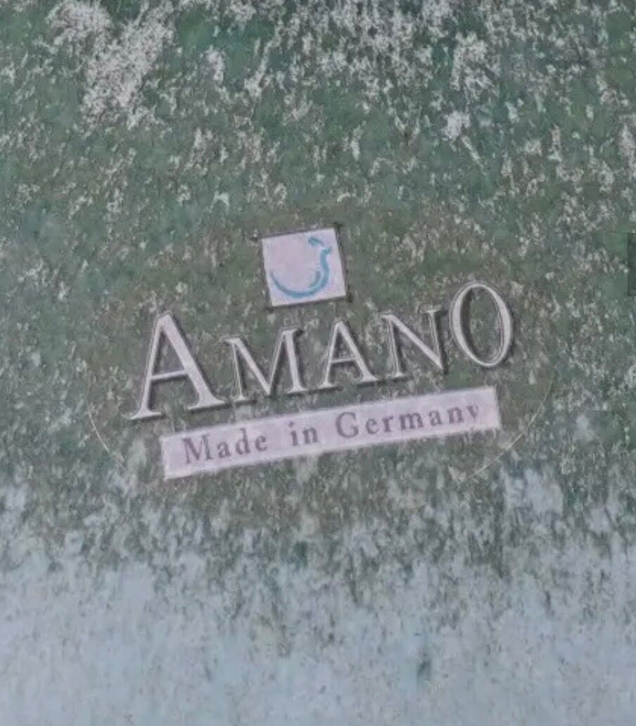 German vase design Amano in glazed ceramic, green gradient.