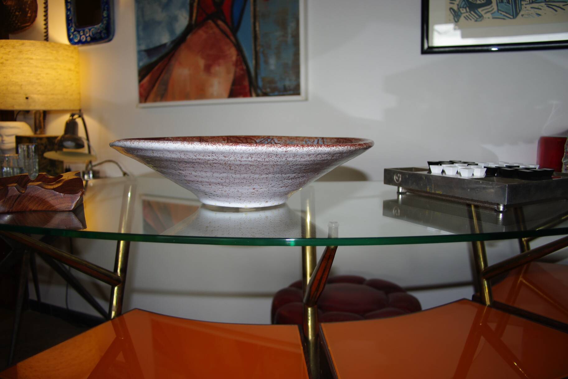 Large vintage ceramic 1950 signed accolay