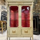 Louis xvi style showcase in rechampie wood and gilded bronzes from the napoleon iii period