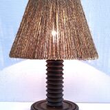 Solid wood lamp base by Charles Dudouyt