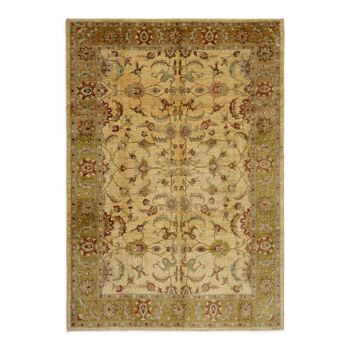Hand-knotted persian vintage 1970s 283 cm x 390 cm beige wool carpet
