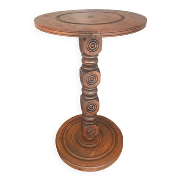Table d'appoint mid century bois tourné