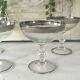 Etched silver rim cocktail coupe glasses set mid century barware