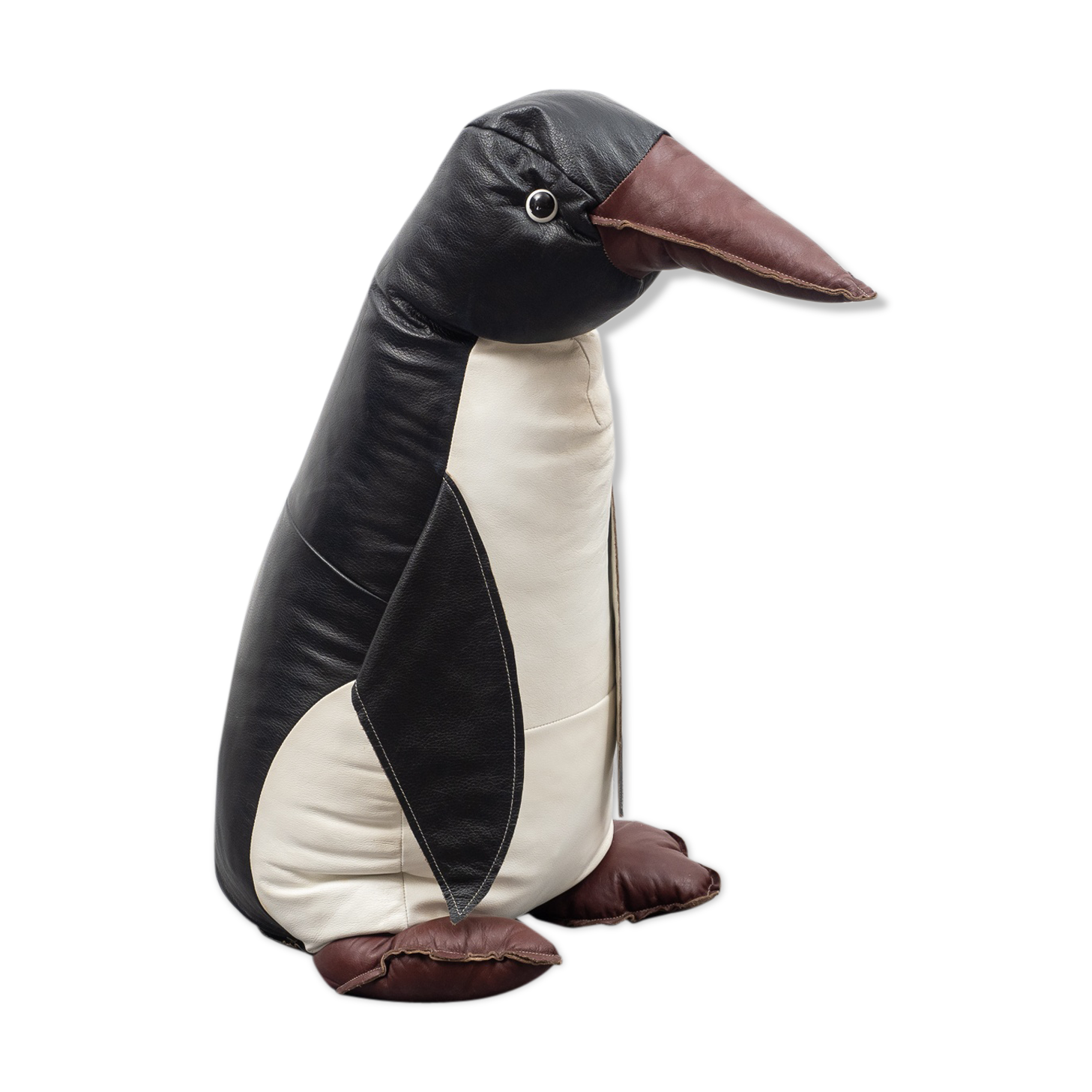 Leather decoration object, 70s, penguin