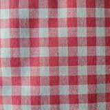 Armchair in pine and vichy fabric