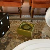 Mid-century green ceramic ashtray, Sicart Italy 1969