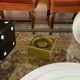 Mid-century green ceramic ashtray, Sicart Italy 1969