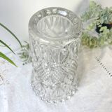 Vintage glass vase with geometric pattern