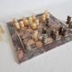 Chess game with vintage onyx board