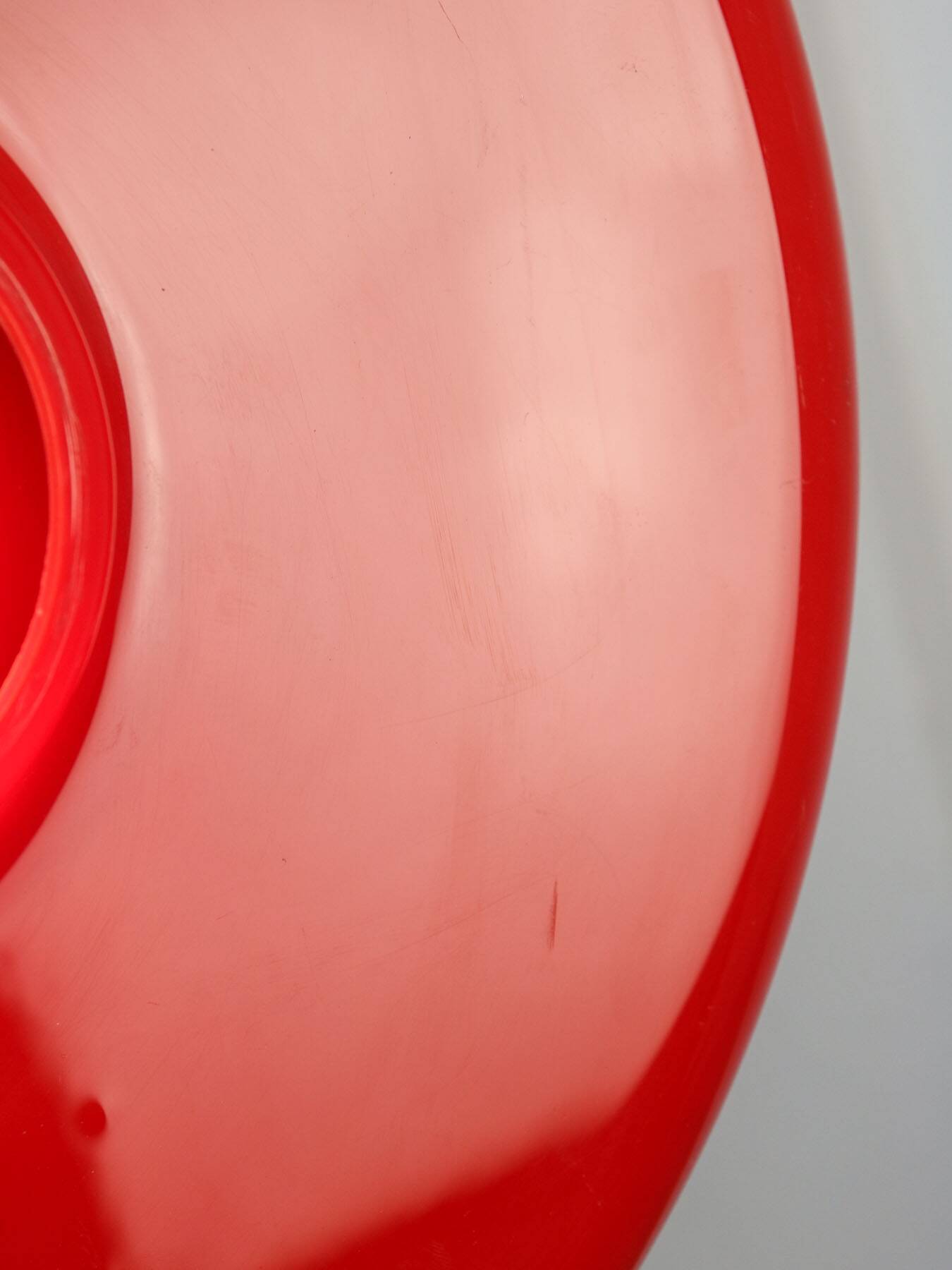 Space-Age Saucer Pendant in Red Plexiglas from Guzzini, 1960s
