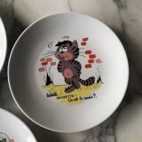 6 Barberousse porcelain plates creation by A.Deshoulieres France