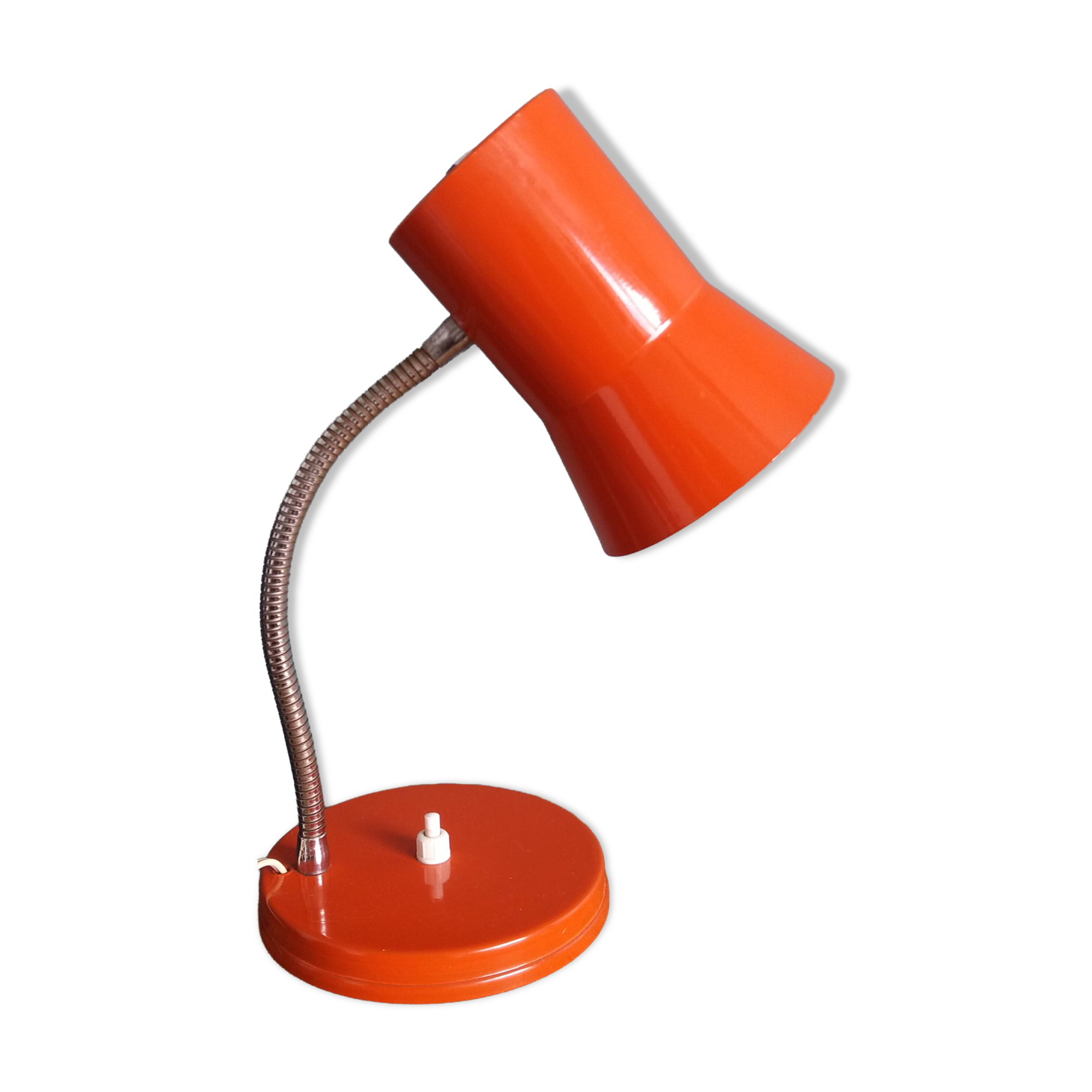 Lampe de bureau flexible années 70 orange