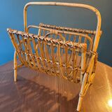Bamboo rattan wicker magazine holder
