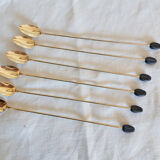 Golden teaspoons, coffee bean, mazagran , mocha