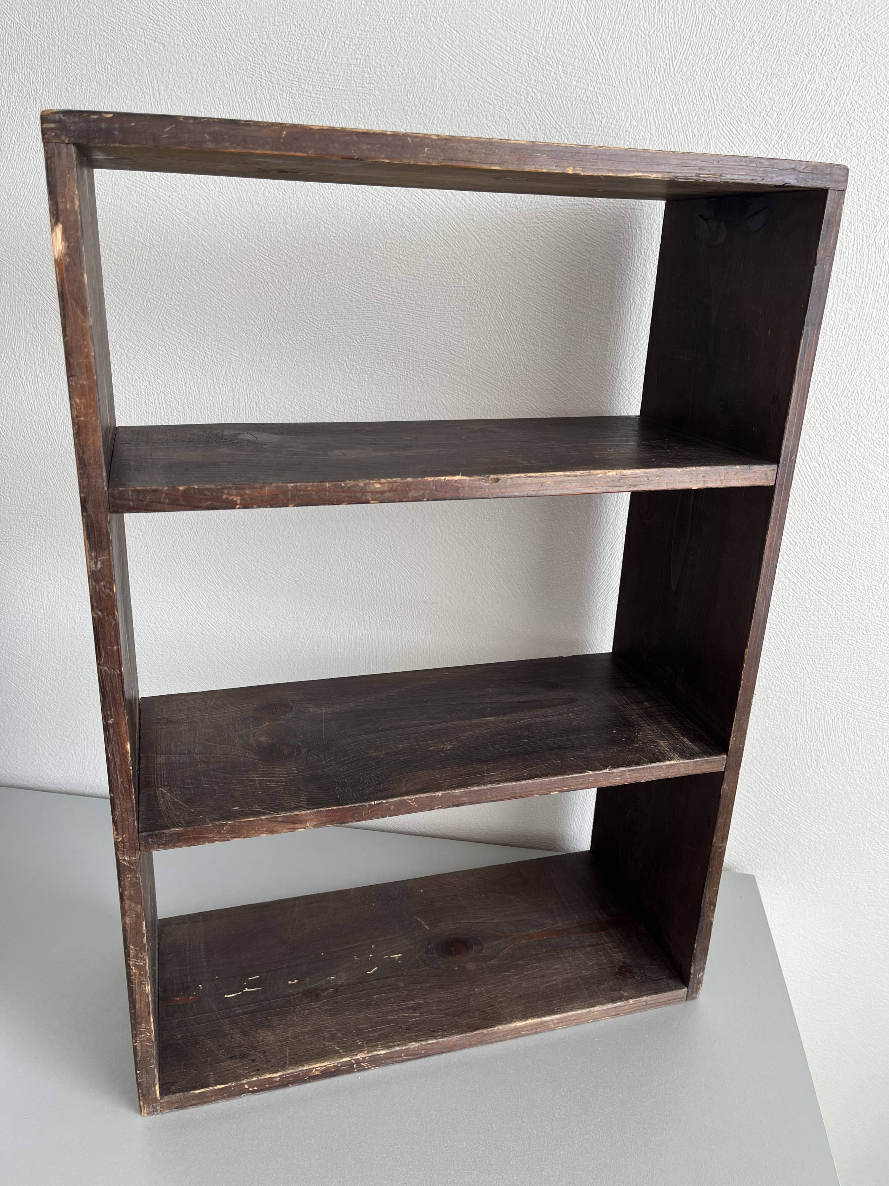 Patinated wood shelf