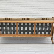 1970s, Danish 3 seater sofa, original very good condition, wool, oak.