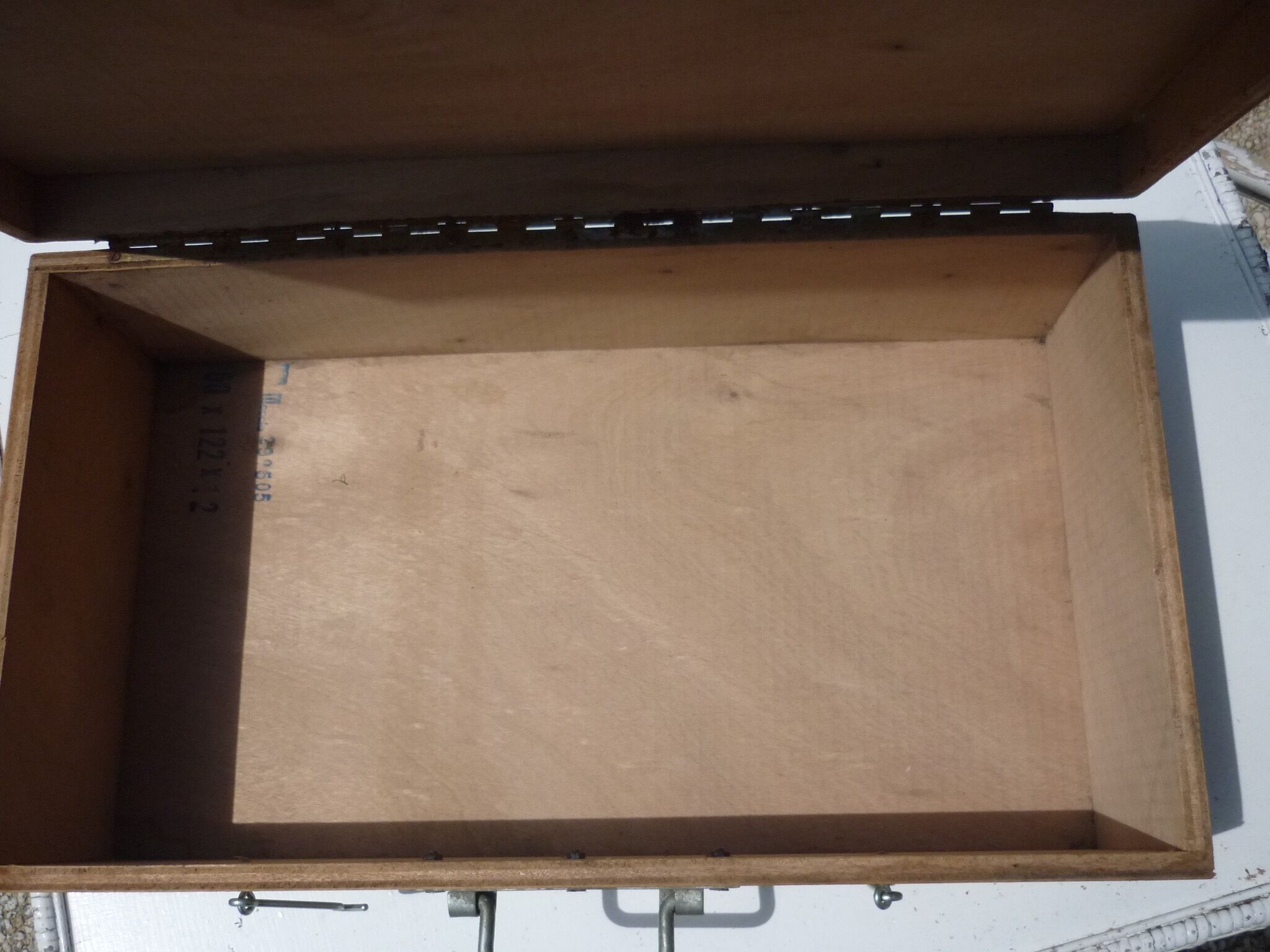 Handcrafted wooden suitcase