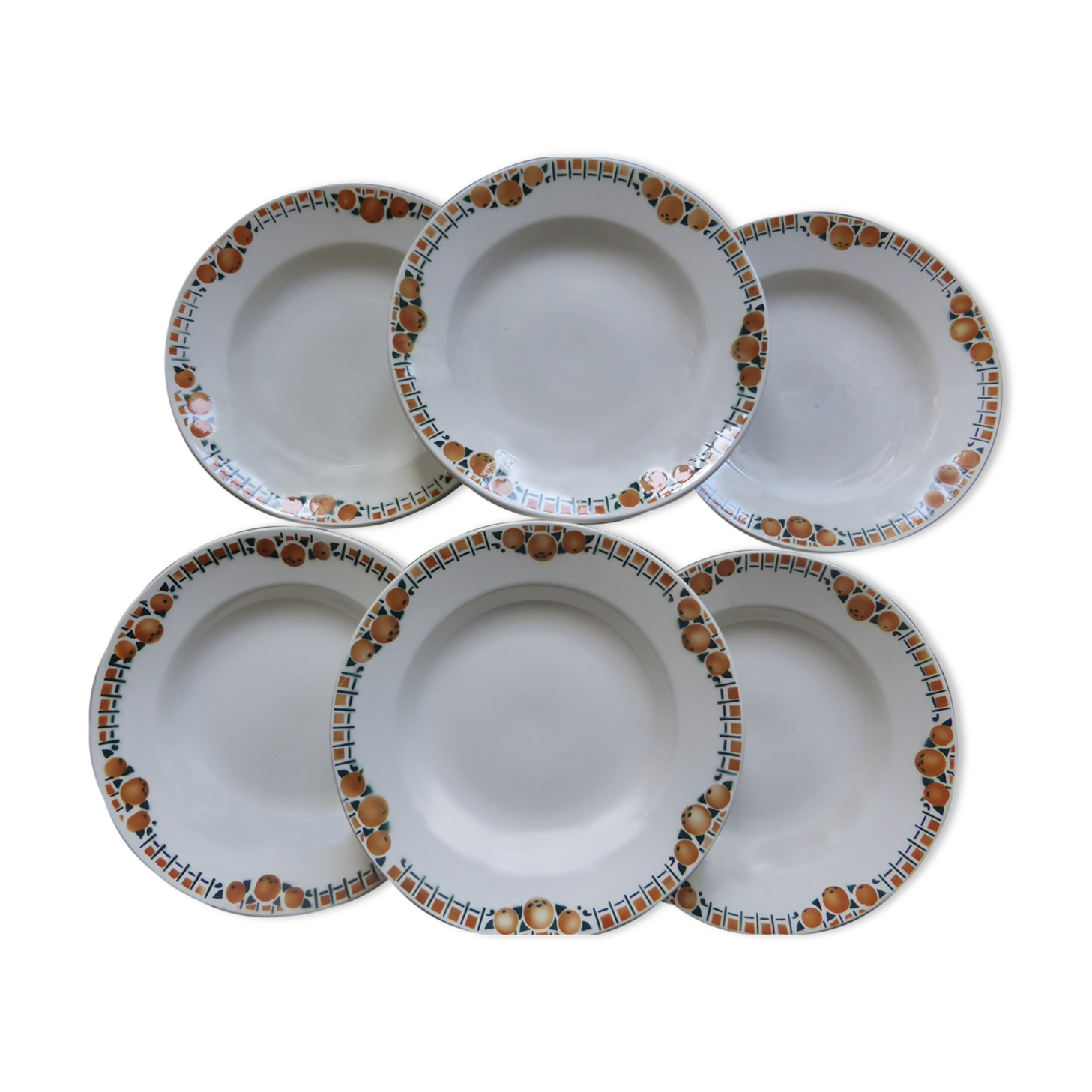 6 hollow plates of Céranord St Amand model Cotentin