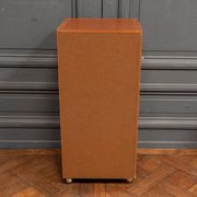 Furniture Cardboard chiffonnier leather patina fawn struck with iron 5 drawers