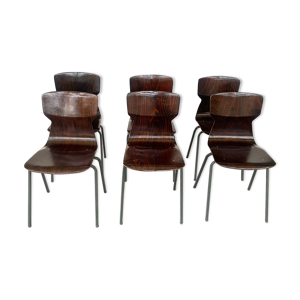Lot de 6 chaises bois