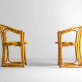 Funky set of five 60s bamboo chairs