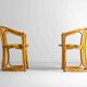 Funky set of five 60s bamboo chairs