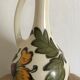 Old porcelain vase royal gouda holland decoration hand signed, 18 cm