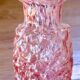 Vase ancien en verre de Clichy rose et blanc