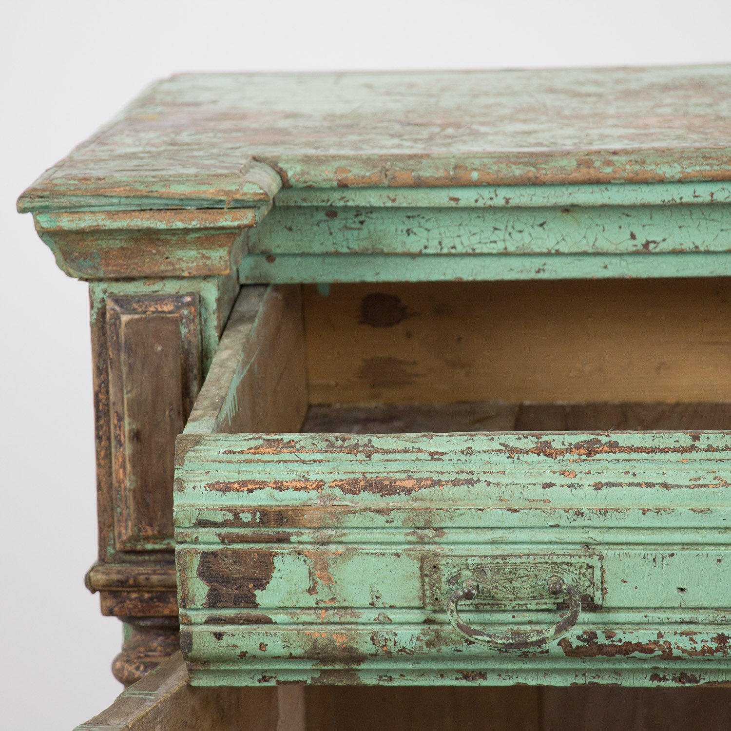 Green French antique cabinet