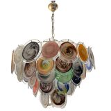 Large Space Age  Murano Glass Disc Chandelier 1970’s