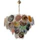 Large Space Age  Murano Glass Disc Chandelier 1970’s