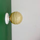 Applique globe vintage art déco en opaline jaune pâle