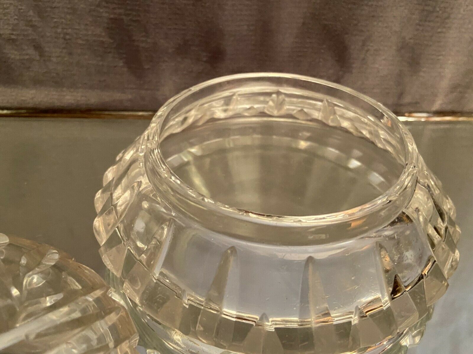 Bohemian crystal set with carved decoration