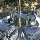 6-lamp vintage 70'S chrome pendant light