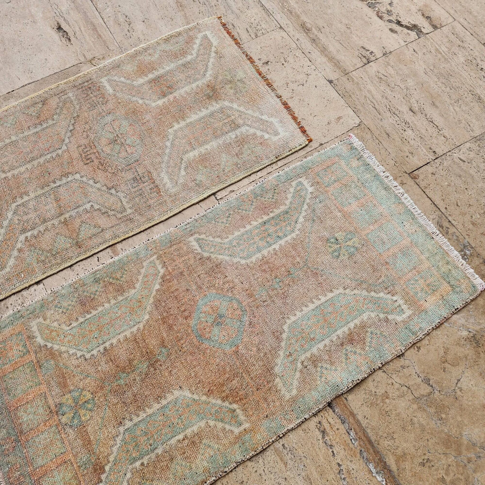 Set of 2 vintage handmade Turkish rugs 52x95 cm