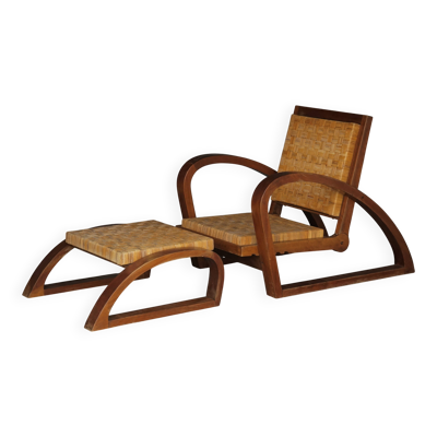 Fauteuil et ottoman de Francis Jourdain, années 1920