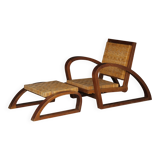 Vintage Lounge Chair and Ottoman by Francis Jourdain, 1920s