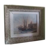 Tableau marine vers 1940 par Claude Marcy