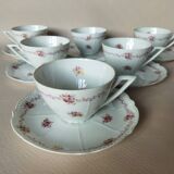 6 tasses Chapus Frères Limoges "Service Perle"