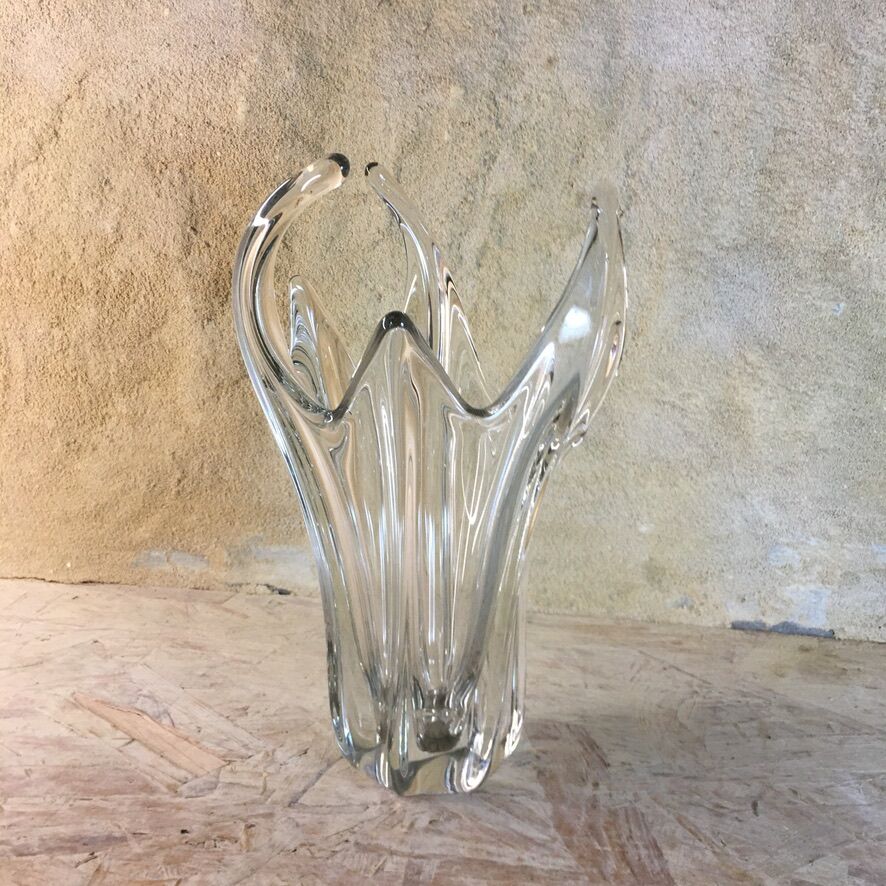 Free-form Daum style crystal vase