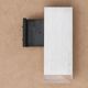 Rectangular outdoor wall light in brushed aluminum and resin