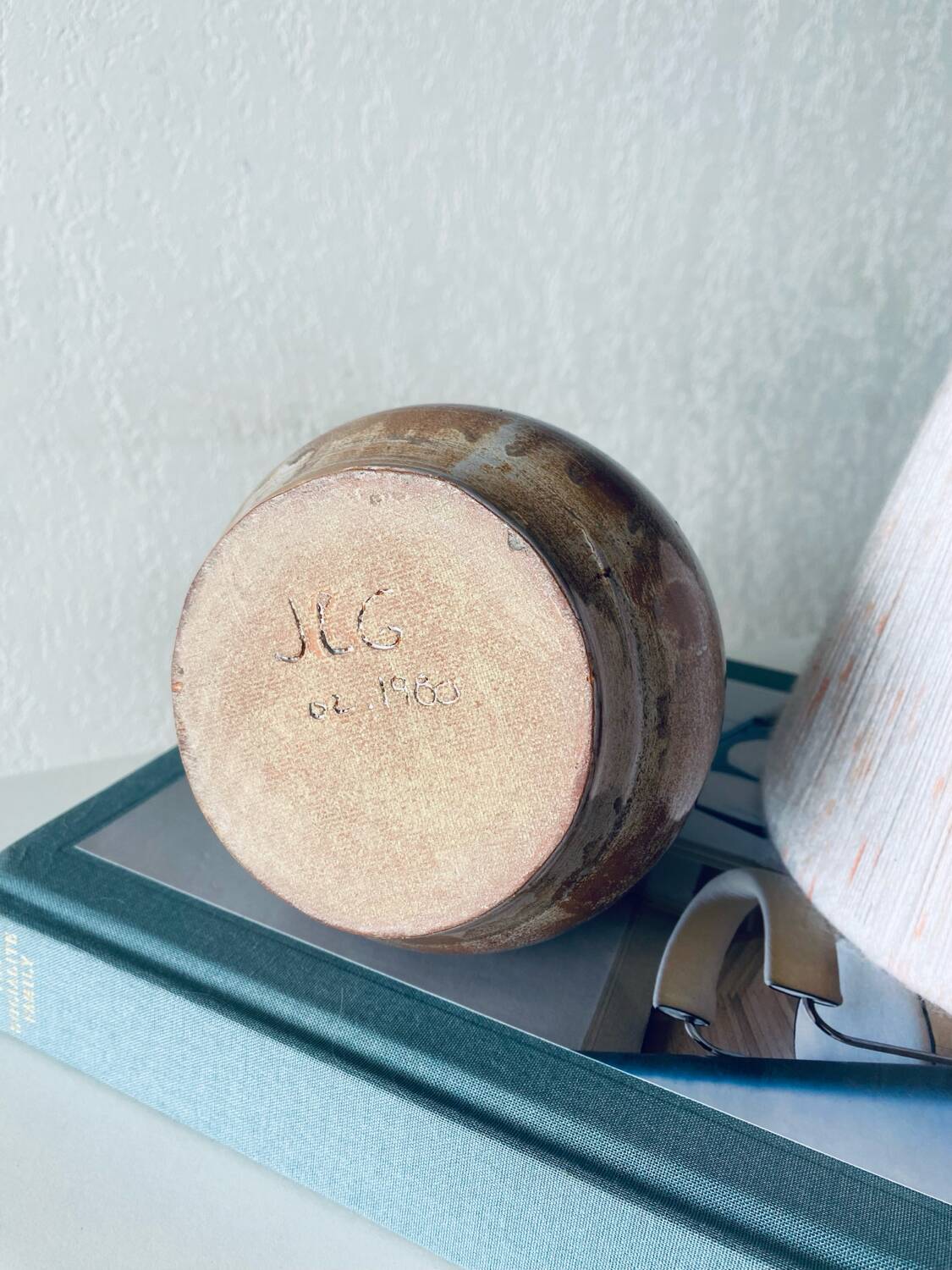 Vintage ceramic lamp signed