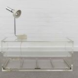 Acrylic coffee table with drawer, plexiglass lucite